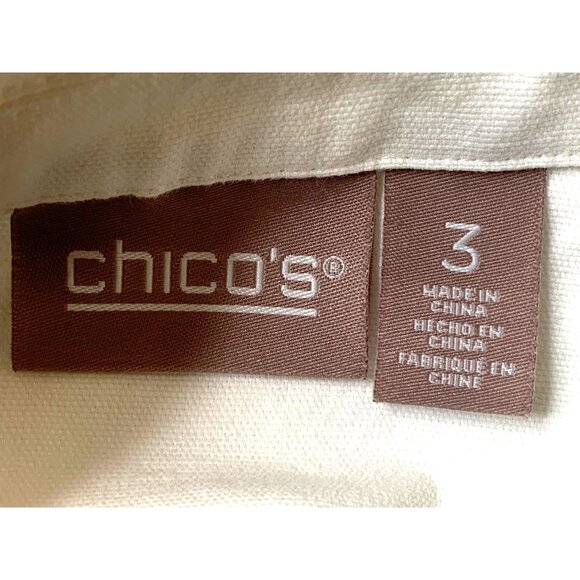 Chicos Alabaster Canvas Jacket Size 16 XL Button Closure Cotton Blend RB10602 EU - Picture 5 of 8